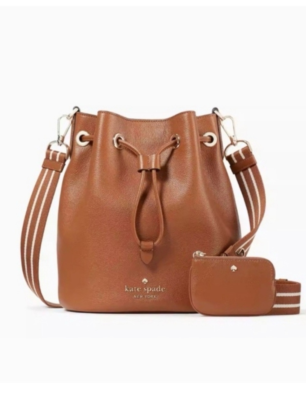 NWT Kate Spade Rosie Pebbled Leather Bucket Bag in warm ginger